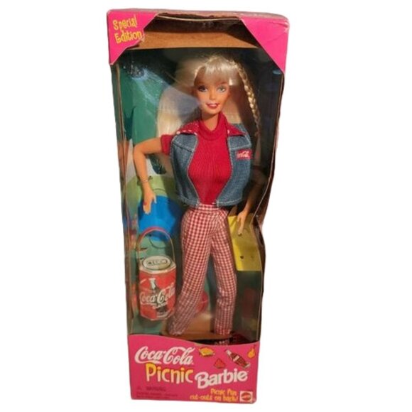 1997 Mattel Coca Cola PICNIC BARBIE Doll Vintage #19626 New in Box - Picture 1 of 7